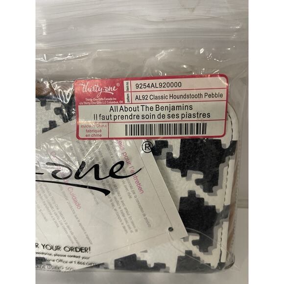 Thirty One All About the Benjamins Wallet - Classic Houndstooth Pebble | NEW! - Picture 5 of 6